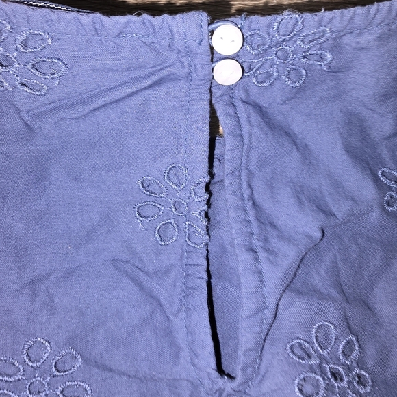 American Eagle AE Cotton Floral Eyelit Embroidered Cropped Top Blue Size M - Picture 7 of 10